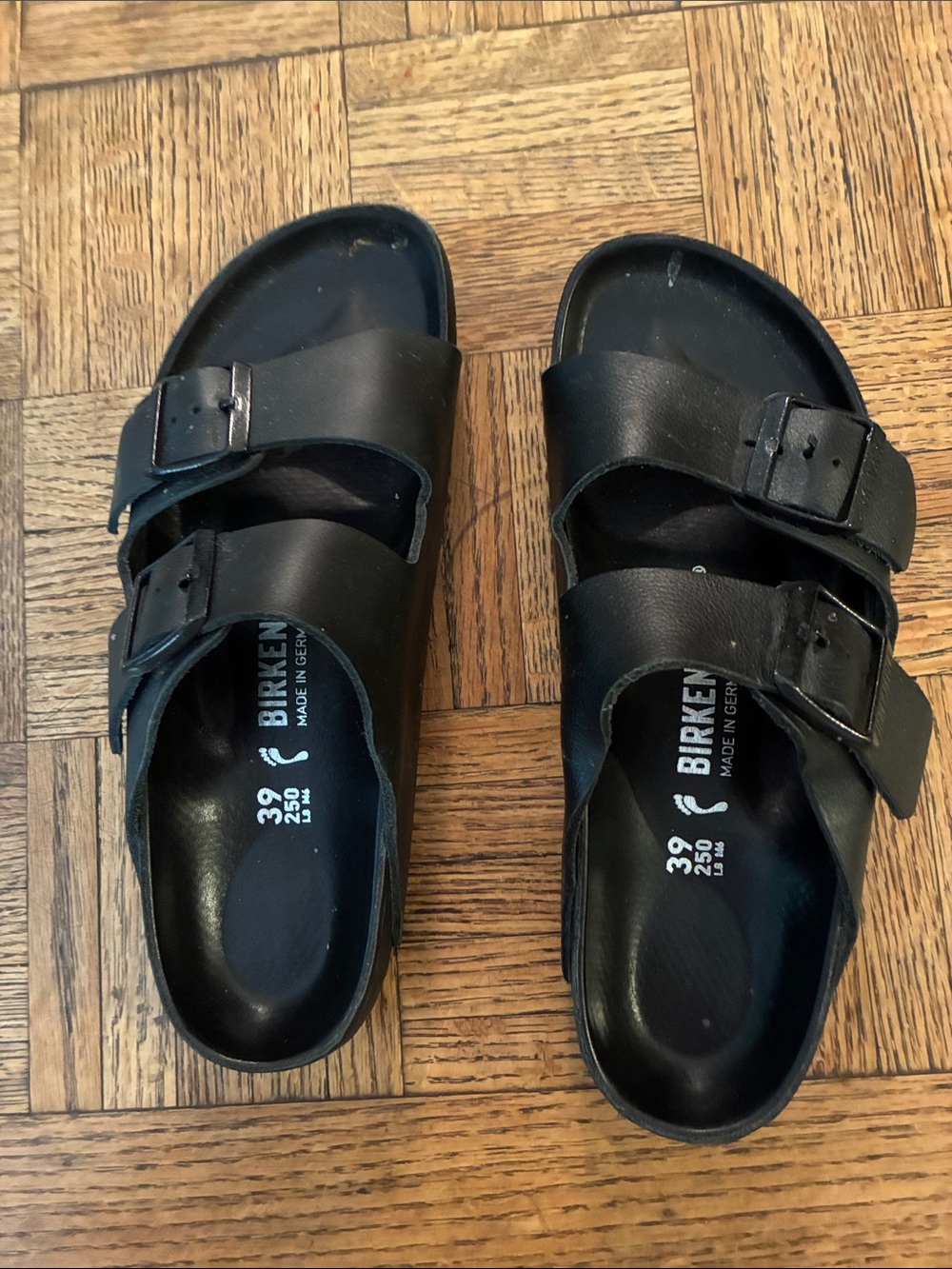 Birkenstock Black Leather Arizona Sandals